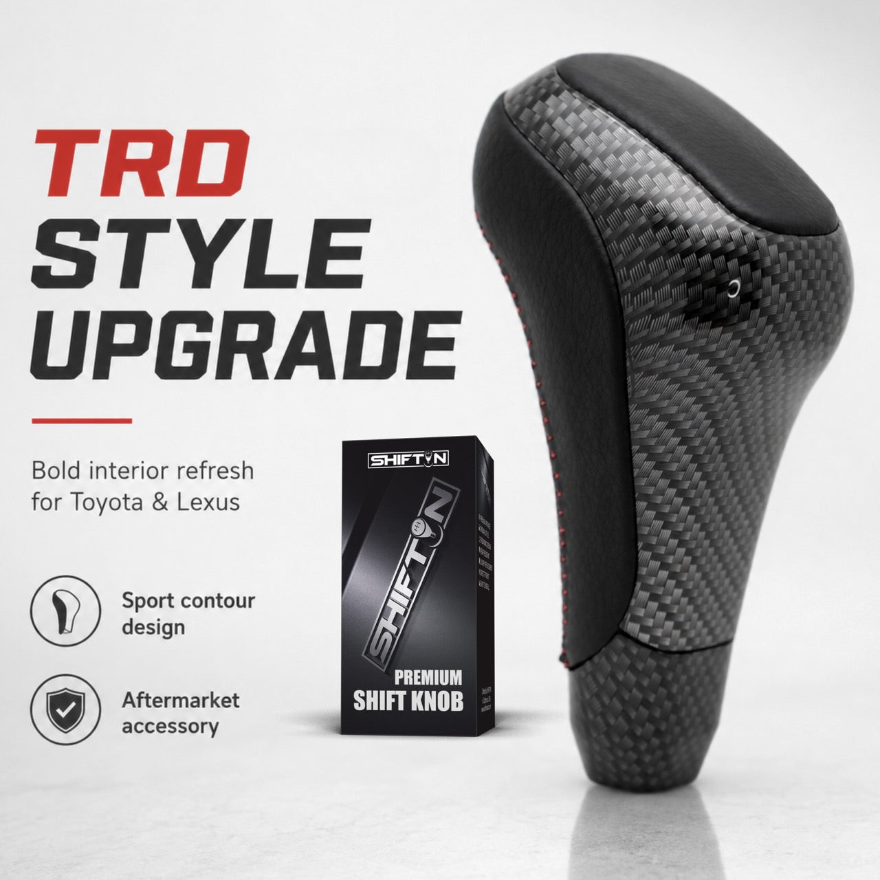 TRD Pro Style Gear Shift Knob for Toyota 4Runner Tundra Sequoia Tacoma Land Cruiser, for OEM Part PTR57-34141-22 02 - PBZZ