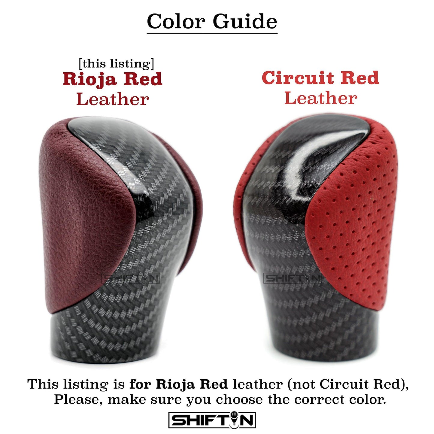 SHIFTIN-Gear-Shift-Knob-for-LEXUS-ES-GS-IS-NX-RC-RX-GX-Rioja-Red-Rose-Nuluxe-Leather-Carbon-Fiber