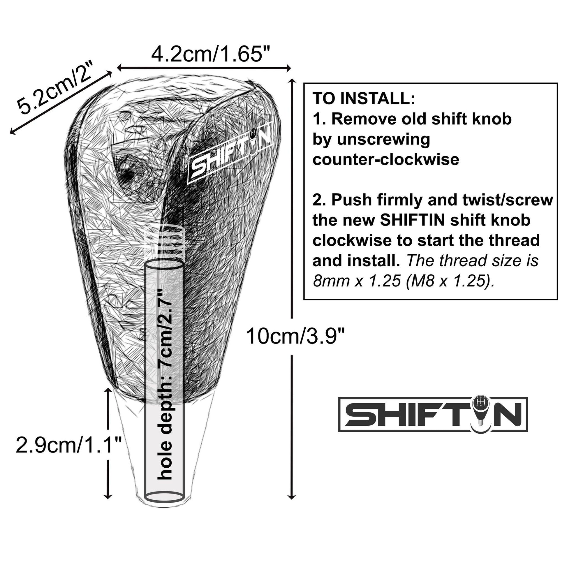 SHIFTIN-Gear-Shift-Knob-for-Toyota-Avalon-Tacoma-Sienna-Camry-Rav4-Corolla-Venza-and-Lexus-ES350-GS460-LS600h-LX470-RX400h-SC300-Scion-xD-Punched-Gray-Leather-Walnut-Wood