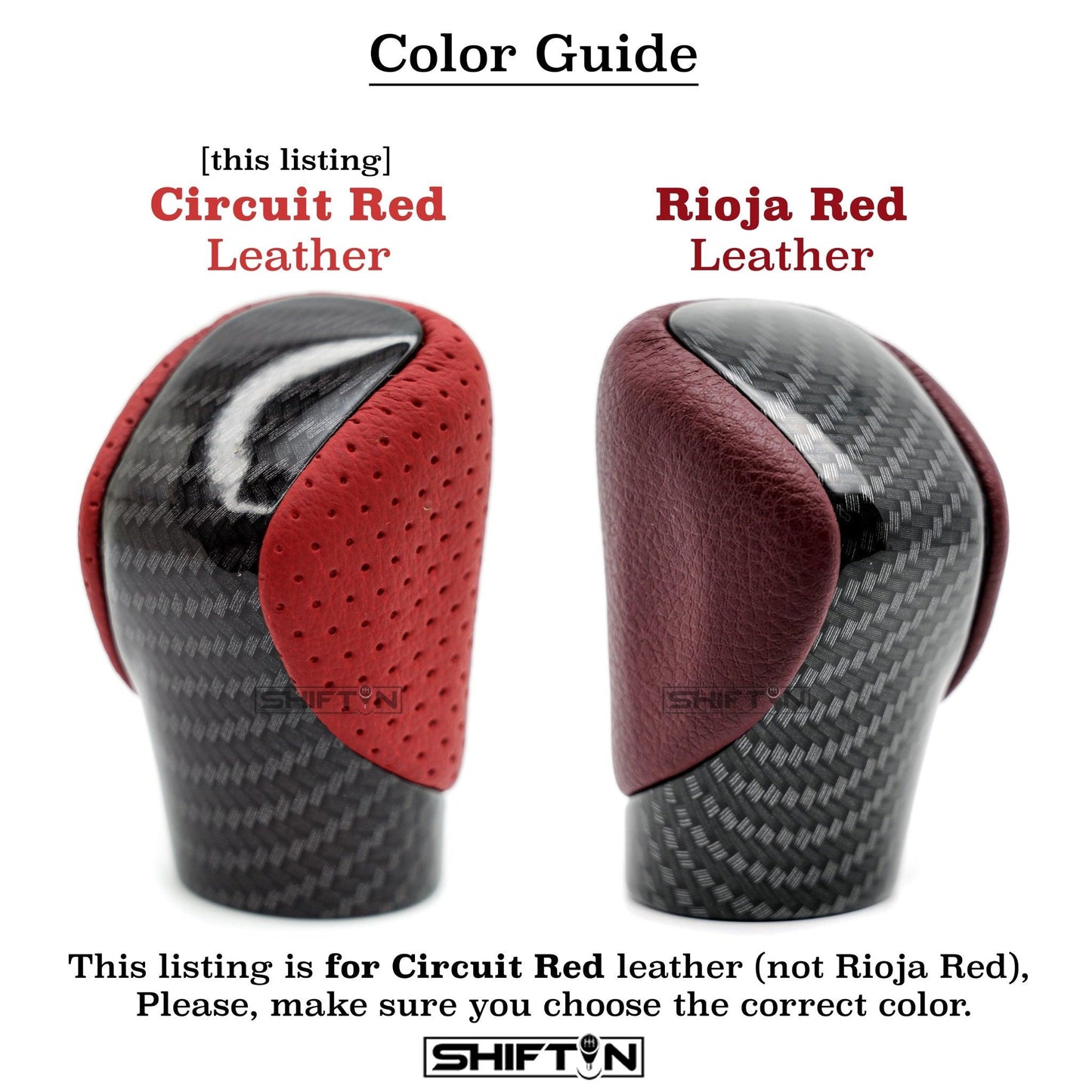 SHIFTIN-Gear-Shift-Knob-for-Lexus-ES-RX-GS-GX-IS-RC-Circuit-Red-Carbon-Fiber