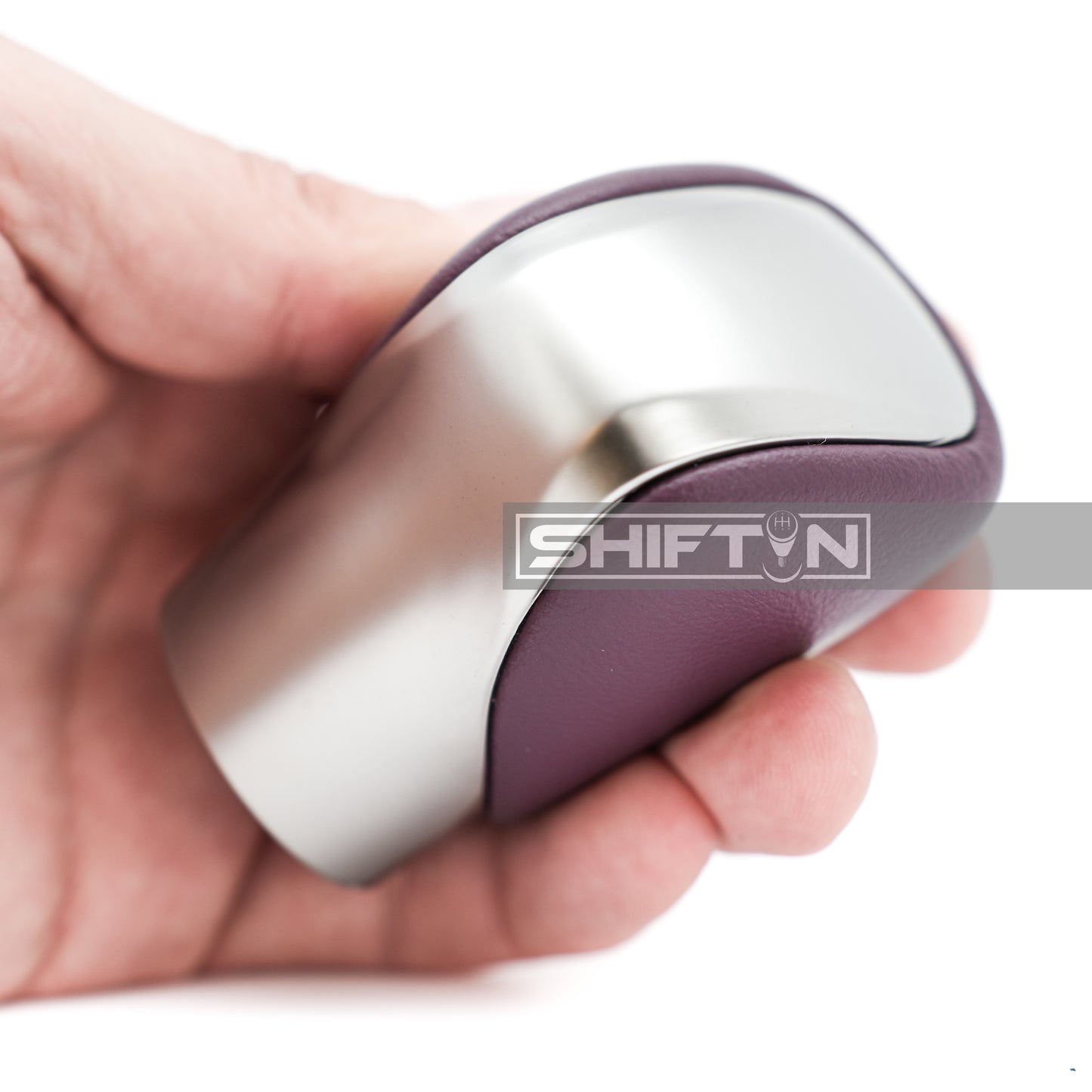 SHIFTIN-Gear-Shift-Knob-for-LEXUS-ES-GS-IS-NX-RC-RX-GX-Burgundy-Leather-Silver