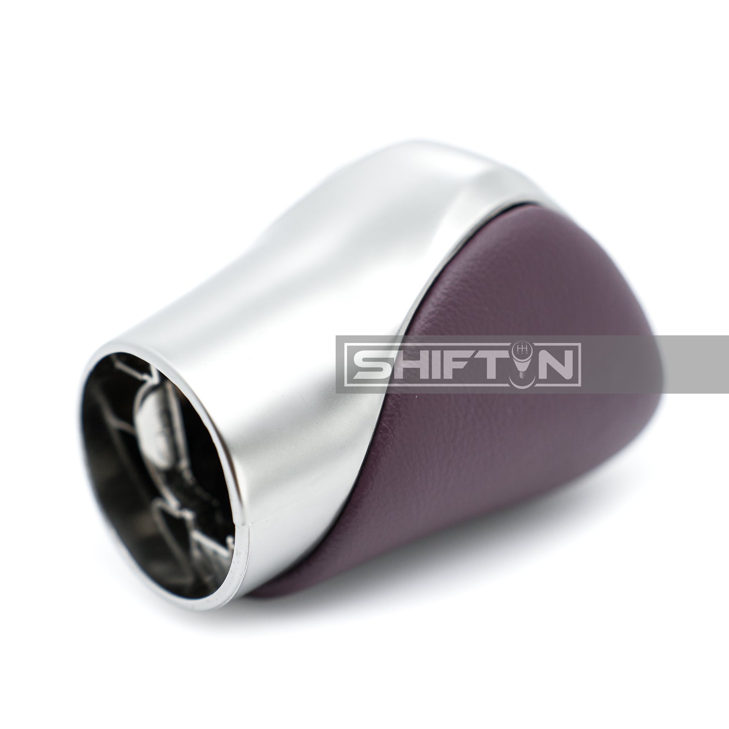 SHIFTIN-Gear-Shift-Knob-for-LEXUS-ES-GS-IS-NX-RC-RX-GX-Burgundy-Leather-Silver