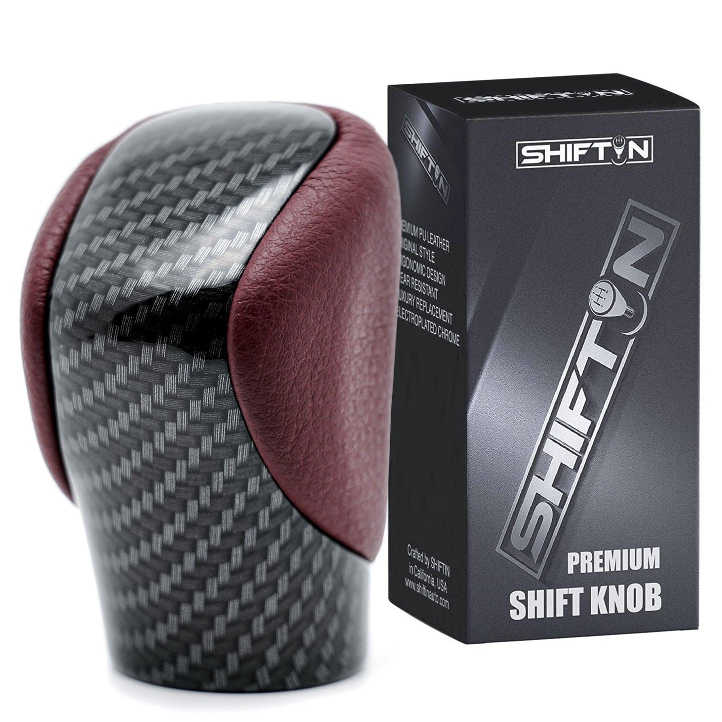 SHIFTIN-Gear-Shift-Knob-for-LEXUS-ES-GS-IS-NX-RC-RX-GX-Rioja-Red-Rose-Nuluxe-Leather-Carbon-Fiber