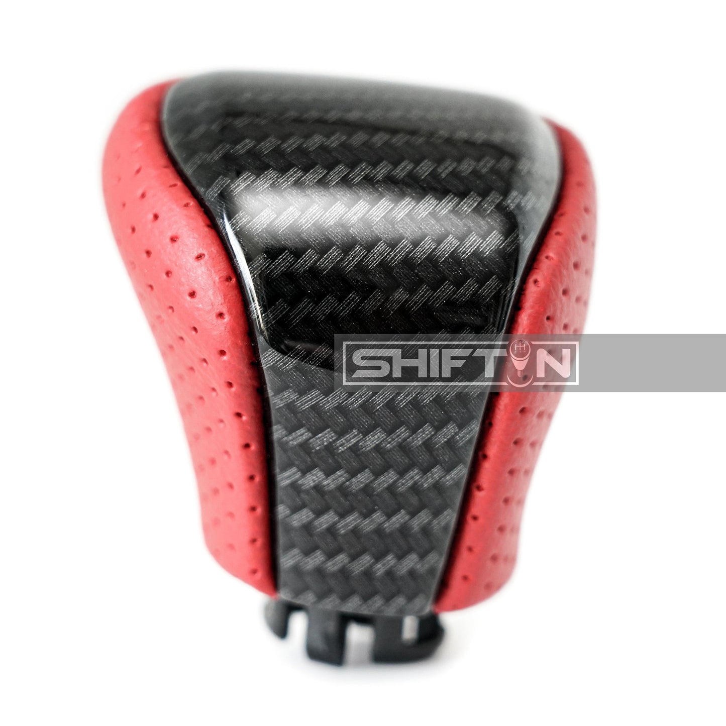 SHIFTIN RED Leather & Carbon Fiber Gear Shift Knob for Lexus F-Sport LS-460-L LS600 LS-600h-L and LX-570 (Red Nuluxe Leather / Carbon Fiber) - SHIFTIN AUTO