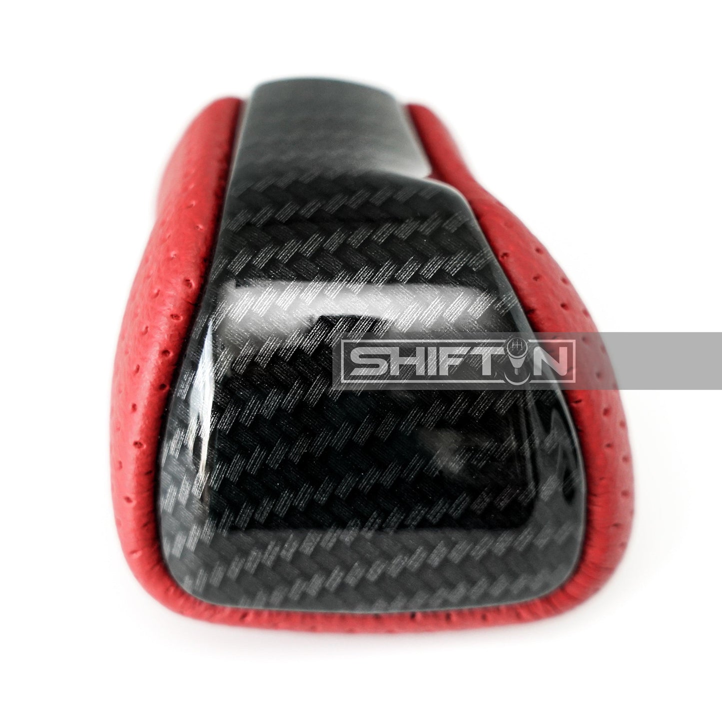 SHIFTIN RED Leather & Carbon Fiber Gear Shift Knob for Lexus F-Sport LS-460-L LS600 LS-600h-L and LX-570 (Red Nuluxe Leather / Carbon Fiber) - SHIFTIN AUTO