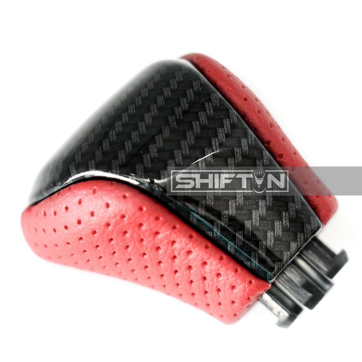 SHIFTIN RED Leather & Carbon Fiber Gear Shift Knob for Lexus F-Sport LS-460-L LS600 LS-600h-L and LX-570 (Red Nuluxe Leather / Carbon Fiber) - SHIFTIN AUTO